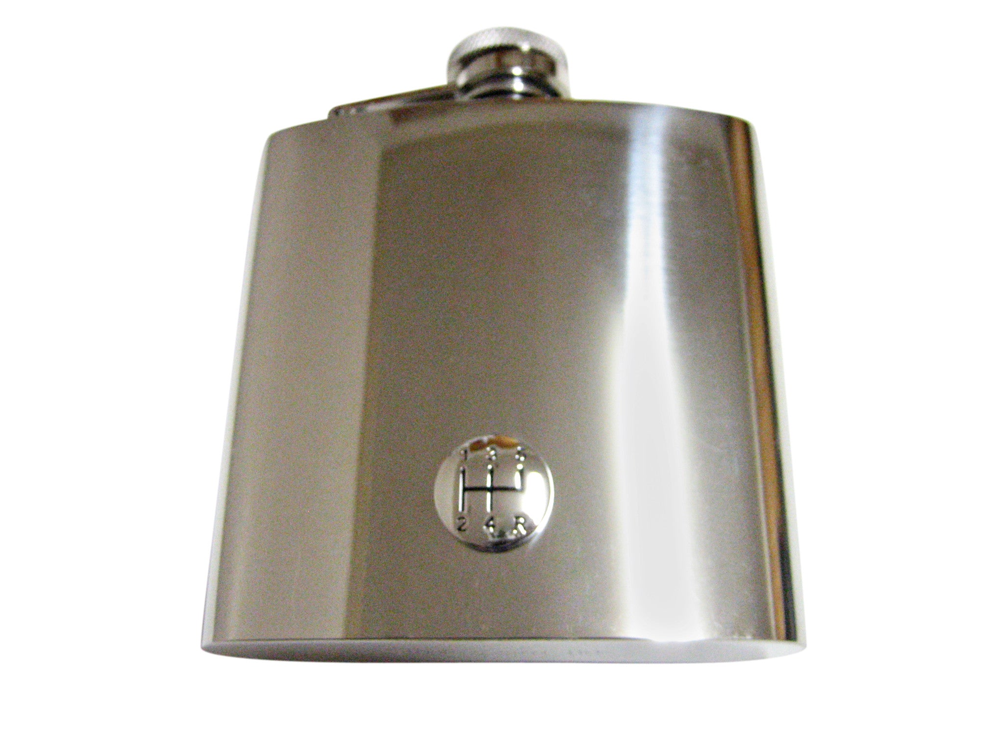 Shiny Gear Shift 6 Oz. Stainless Steel Flask