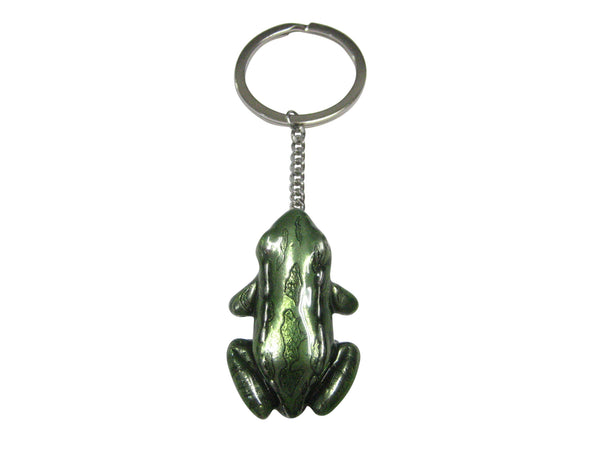 Shiny Large Green Frog Pendant Keychain