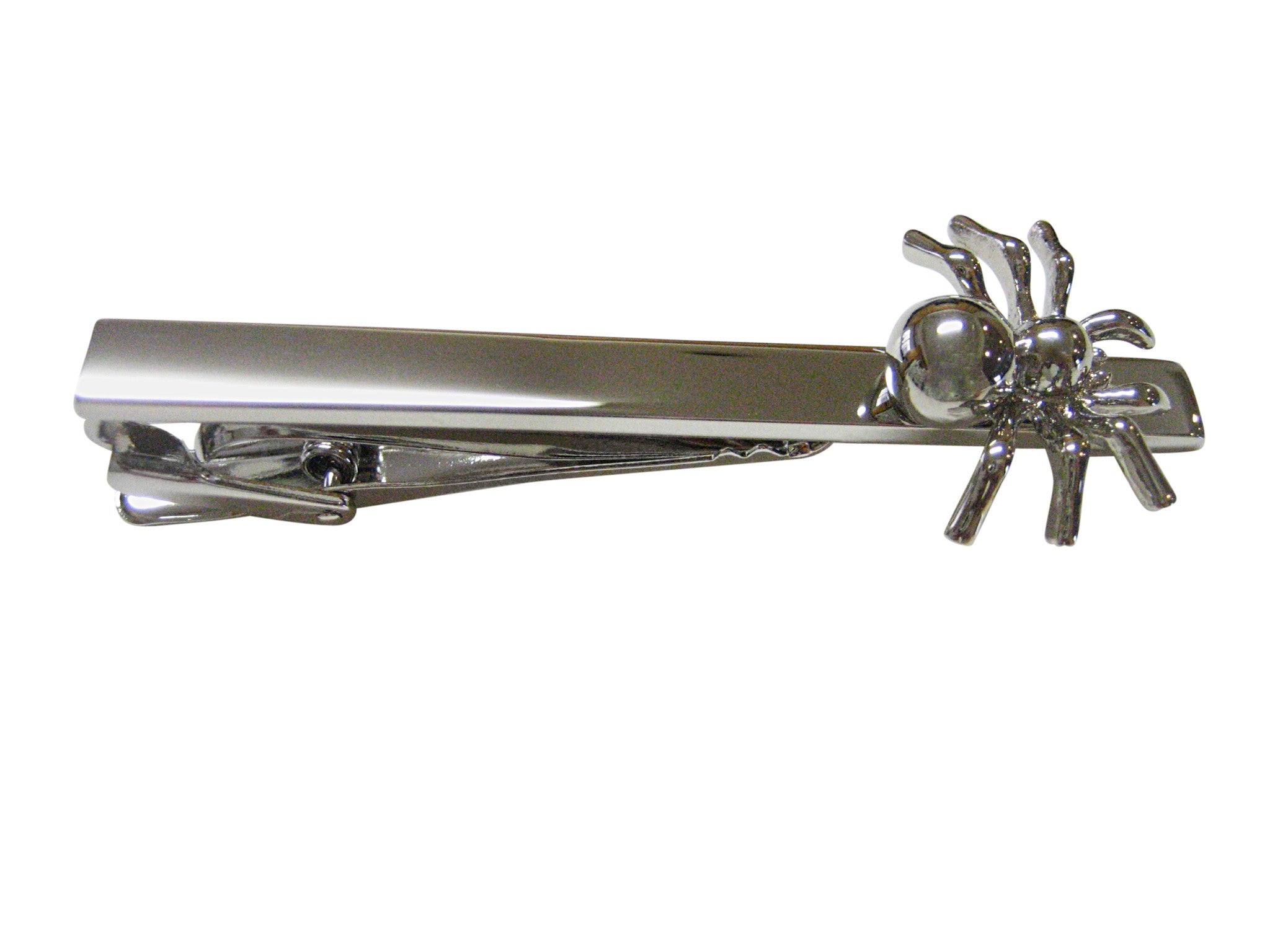 Shiny Metallic Spider Insect Square Tie Clip