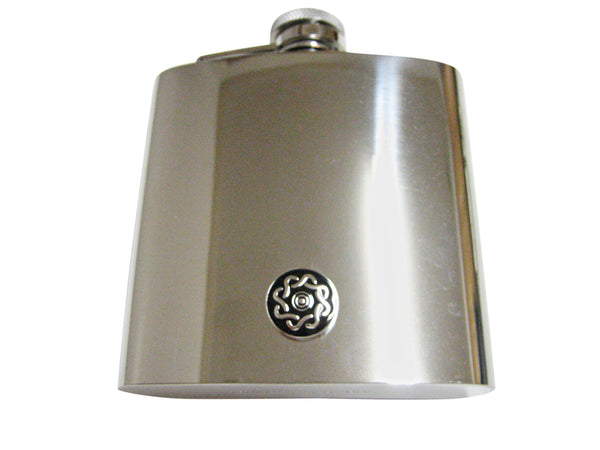Shiny Round Celtic Design 6 Oz. Stainless Steel Flask