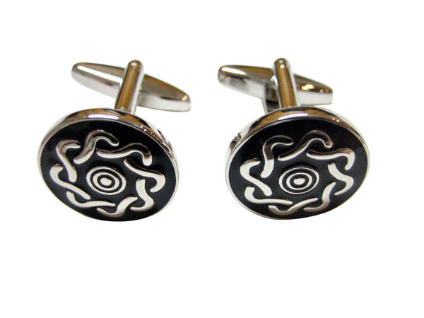 Shiny Round Celtic Design Cufflinks