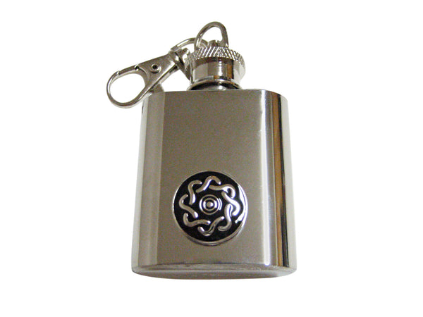 Shiny Round Celtic Design 1 Oz. Stainless Steel Key Chain Flask