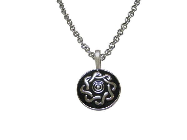 Shiny Round Celtic Design Pendant Necklace