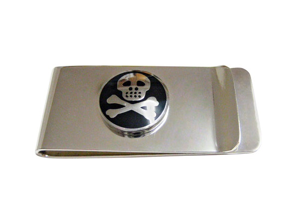Shiny Skull Cross Bones Money Clip