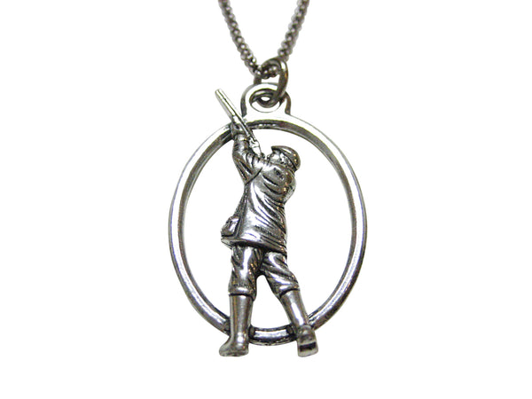 Shooter Gamekeeper Large Oval Pendant Necklace