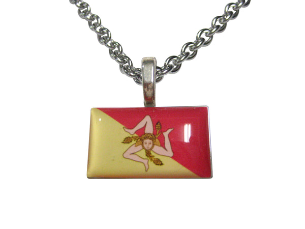 Sicily Flag Pendant Necklace