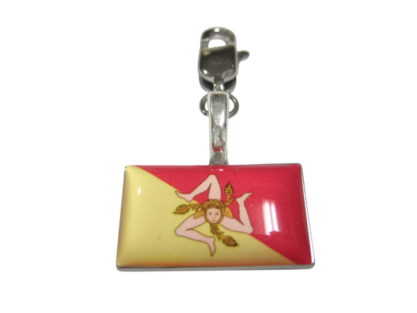 Sicily Flag Pendant Zipper Pull Charm