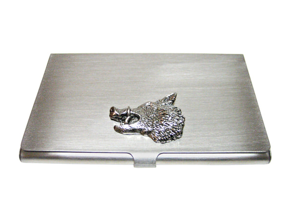 Side Facing Boar Head Business Card Holder