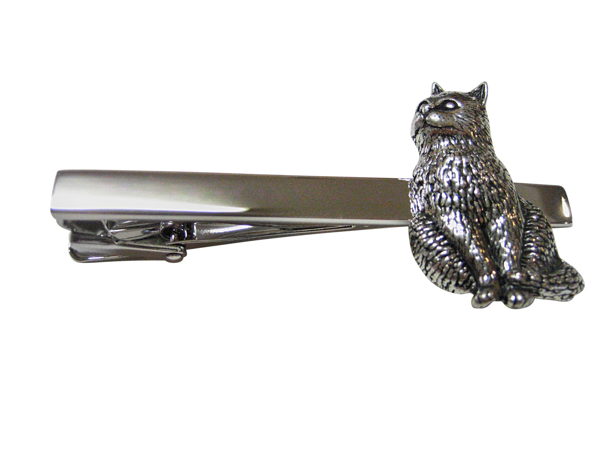 Side Facing Cat Square Tie Clip
