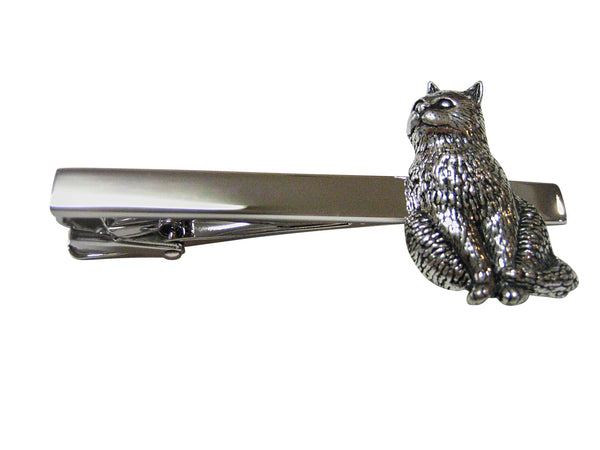 Side Facing Cat Square Tie Clip