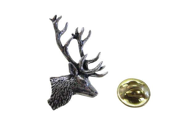 Side Facing Stag Deer Head Lapel Pin