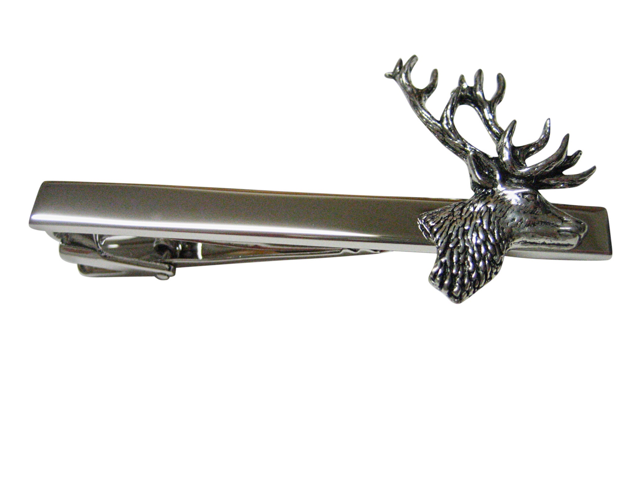 Side Facing Deer Head Square Tie Clip