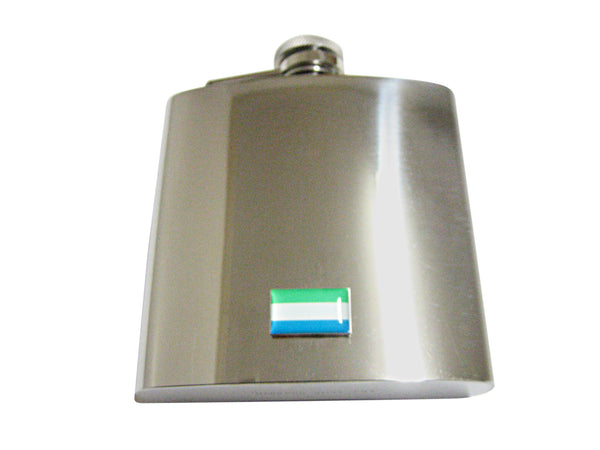 Sierra Leone Flag Pendant 6 Oz. Stainless Steel Flask