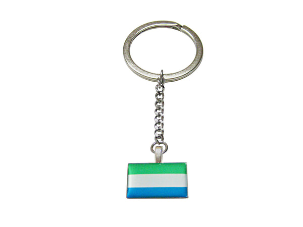 Sierra Leone Flag Pendant Keychain