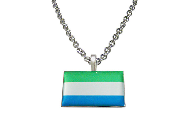 Sierra Leone Flag Pendant Necklace