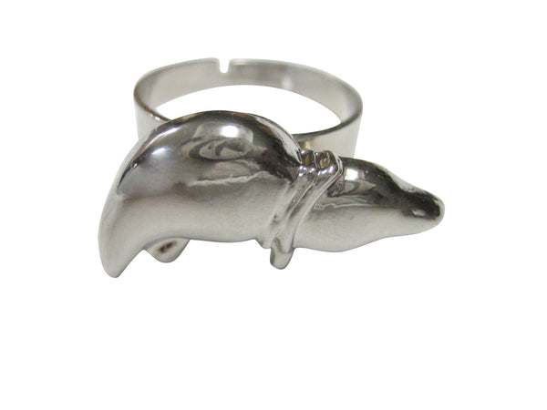 Silver Toned Anatomical Medical Hepatologist Liver Adjustable Size Fashion Ring