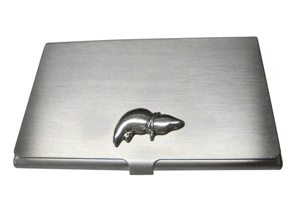 Silver Toned Anatomical Medical Hepatologist Liver Business Card Holder