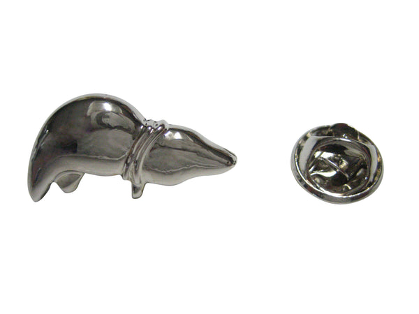 Silver Toned Anatomical Medical Hepatologist Liver Lapel Pin