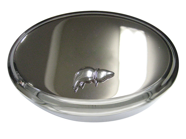 Silver Toned Anatomical Medical Hepatologist Liver Oval Trinket Jewelry Box