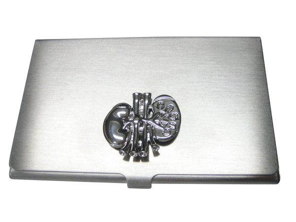 Silver Toned Anatomical Medical Nephrologists Kidney Business Card Holder