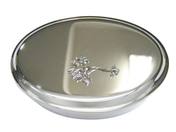 Silver Toned Anatomical Neuron Nerve Cells Oval Trinket Jewelry Box
