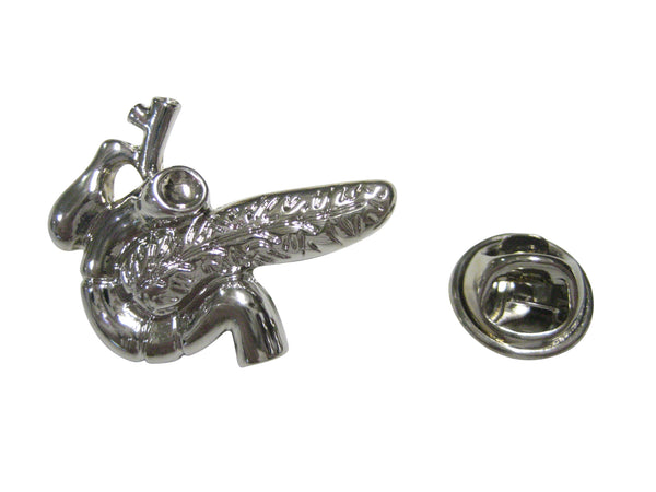 Silver Toned Anatomical Pancreas Lapel Pin