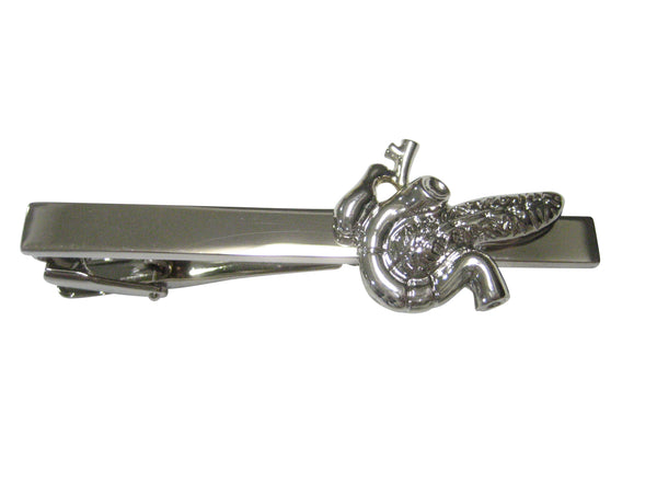 Silver Toned Anatomical Pancreas Tie Clip
