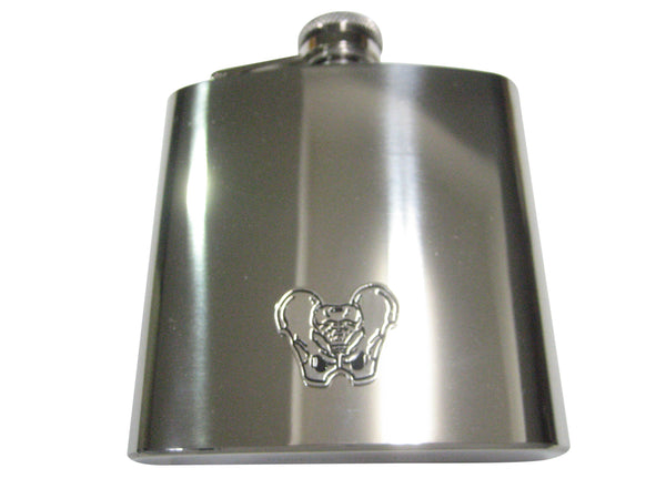 Silver Toned Anatomical Pelvis 6oz Flask
