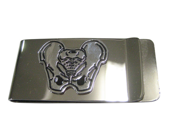 Silver Toned Anatomical Pelvis Money Clip