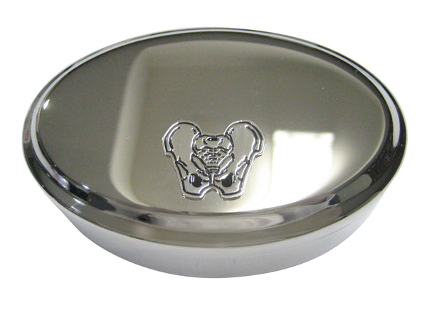 Silver Toned Anatomical Pelvis Oval Trinket Jewelry Box