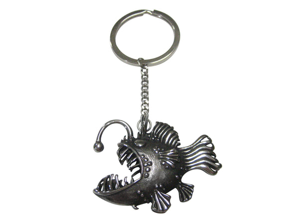 Silver Toned Angler Fish Pendant Keychain