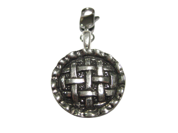Silver Toned Bakery Lattice Pie Pendant Zipper Pull Charm
