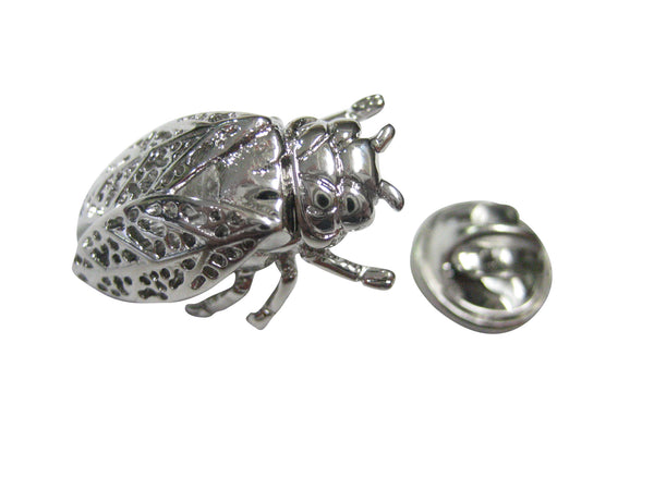 Silver Toned Cicada Insect Bug Lapel Pin