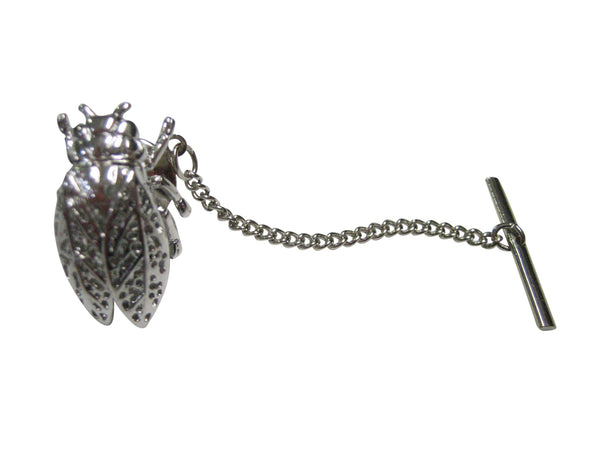 Silver Toned Cicada Insect Bug Tie Tack