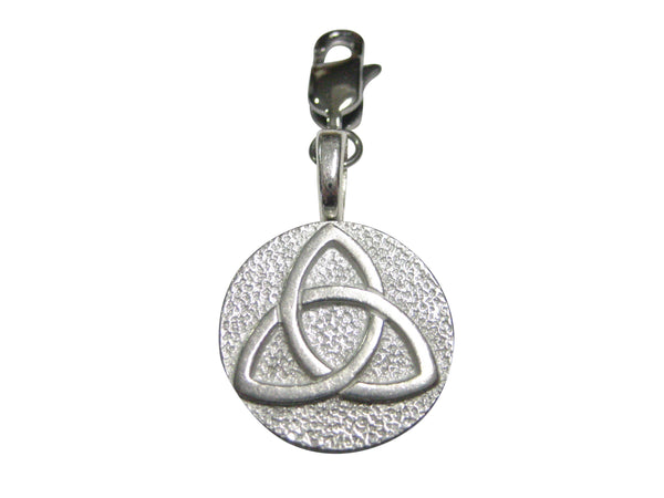 Silver Toned Circular Celtic Trinity Knot Pendant Zipper Pull Charm