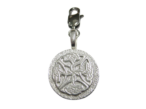Silver Toned Circular Intricate Celtic Design Pendant Zipper Pull Charm