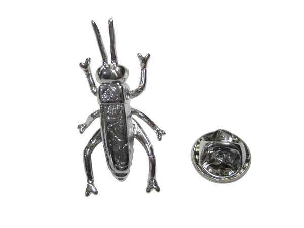 Silver Toned Cricket Bug Insect Lapel Pin