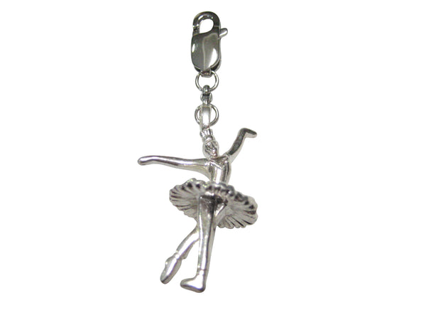Silver Toned Dancing Ballerina Pendant Zipper Pull Charm