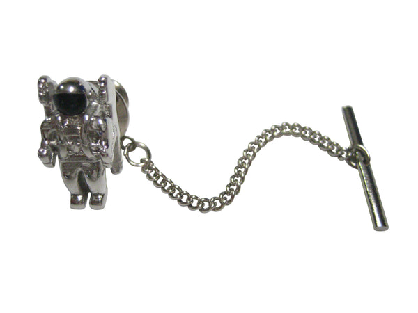 Silver Toned Detailed Space Astronaut Tie Tack