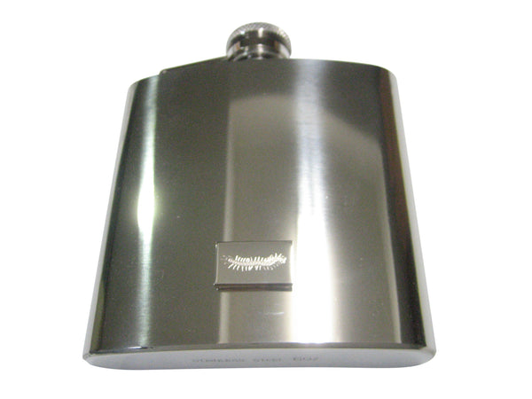 Silver Toned Etched Centipede Bug Insect 6oz Flask