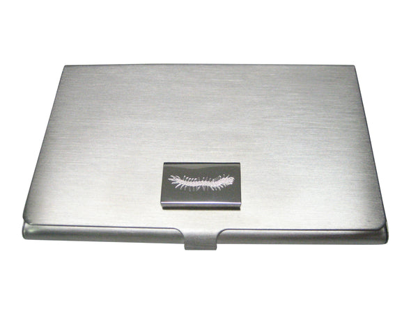 Silver Toned Etched Centipede Bug Insect Business Card Holder
