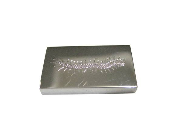 Silver Toned Etched Centipede Bug Insect Magnet