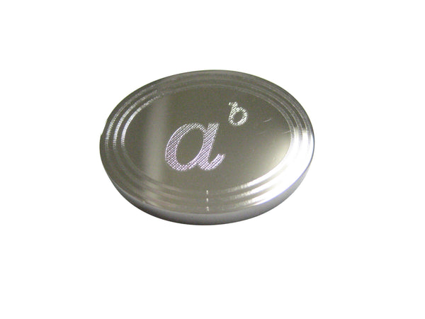 Silver Toned Etched Oval A to The Power of B Magnet