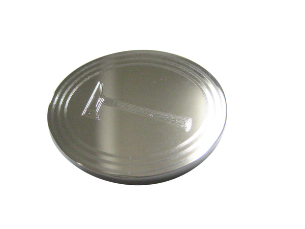 Silver Toned Etched Oval Axe Magnet