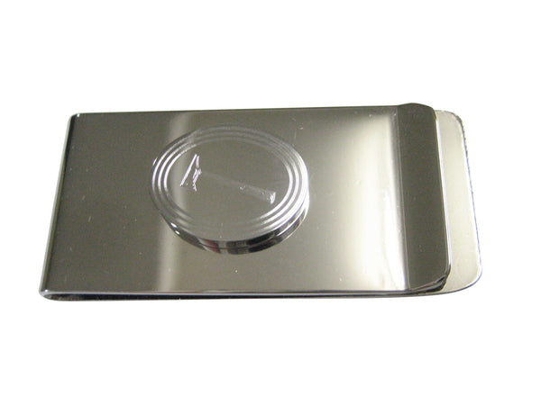 Silver Toned Etched Oval Axe Money Clip