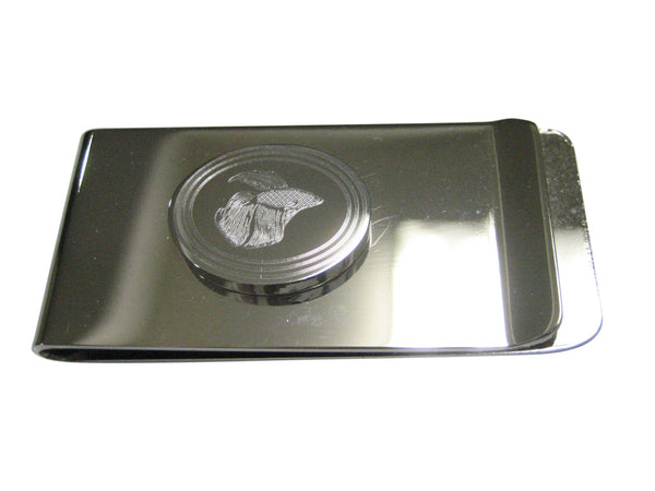 Silver Toned Etched Oval Betta Fish Money Clip