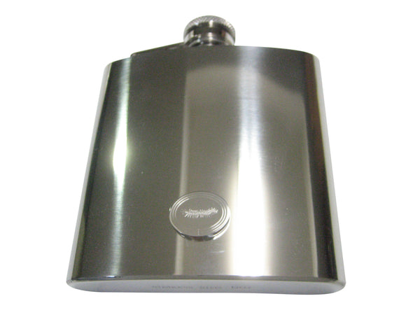 Silver Toned Etched Oval Centipede Bug Insect 6oz Flask