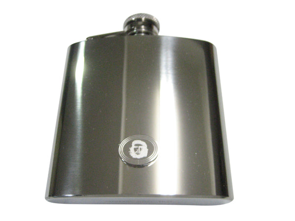 Silver Toned Etched Oval Che Guevara 6oz Flask