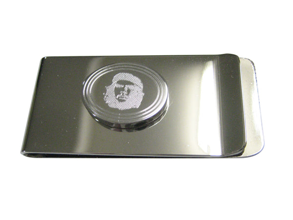 Silver Toned Etched Oval Che Guevara Money Clip