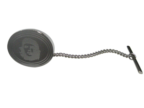 Silver Toned Etched Oval Che Guevara Tie Tack